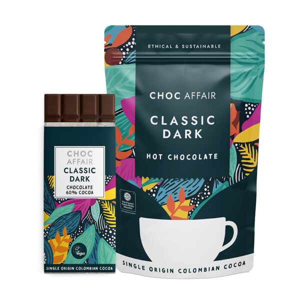 Classic Hot Chocolate & Bar Gift Set – Dark Chocolate